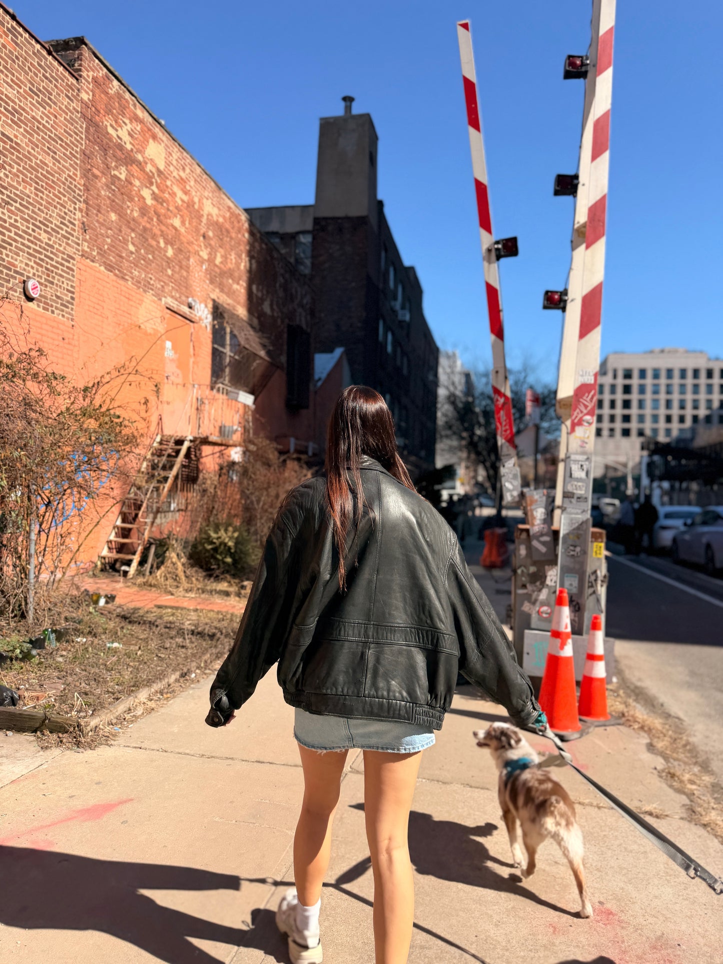 Vintage Leather Bomber Jacket