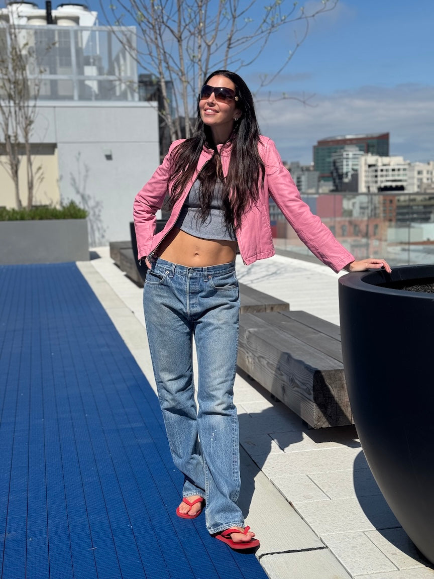 Wilson's Leather Pink Moto Jacket