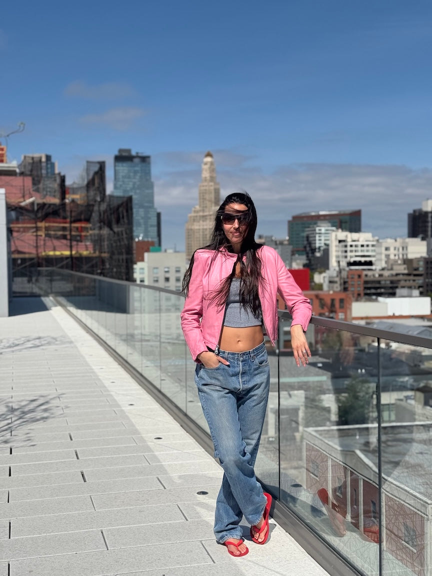 Wilson's Leather Pink Moto Jacket