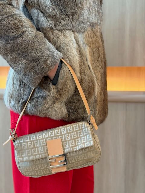 Brown Muscrat Hip Length Fur w Buttons