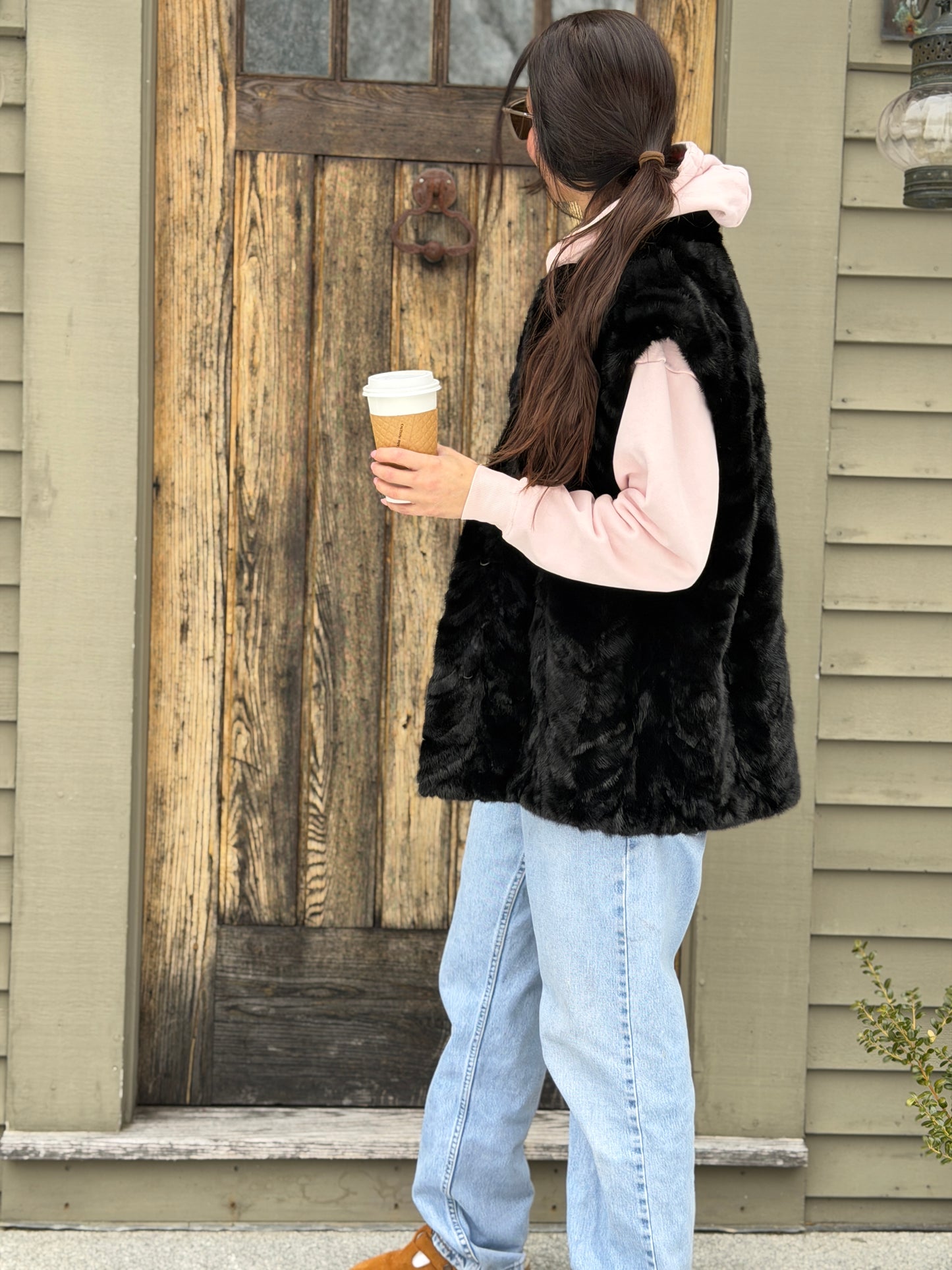 Black Mink Vest